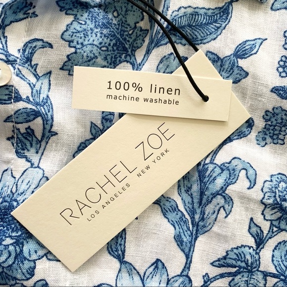 🌸New🌸Rachel Zoe Button Up Blue Floral Shirt Sz S - Picture 5 of 13